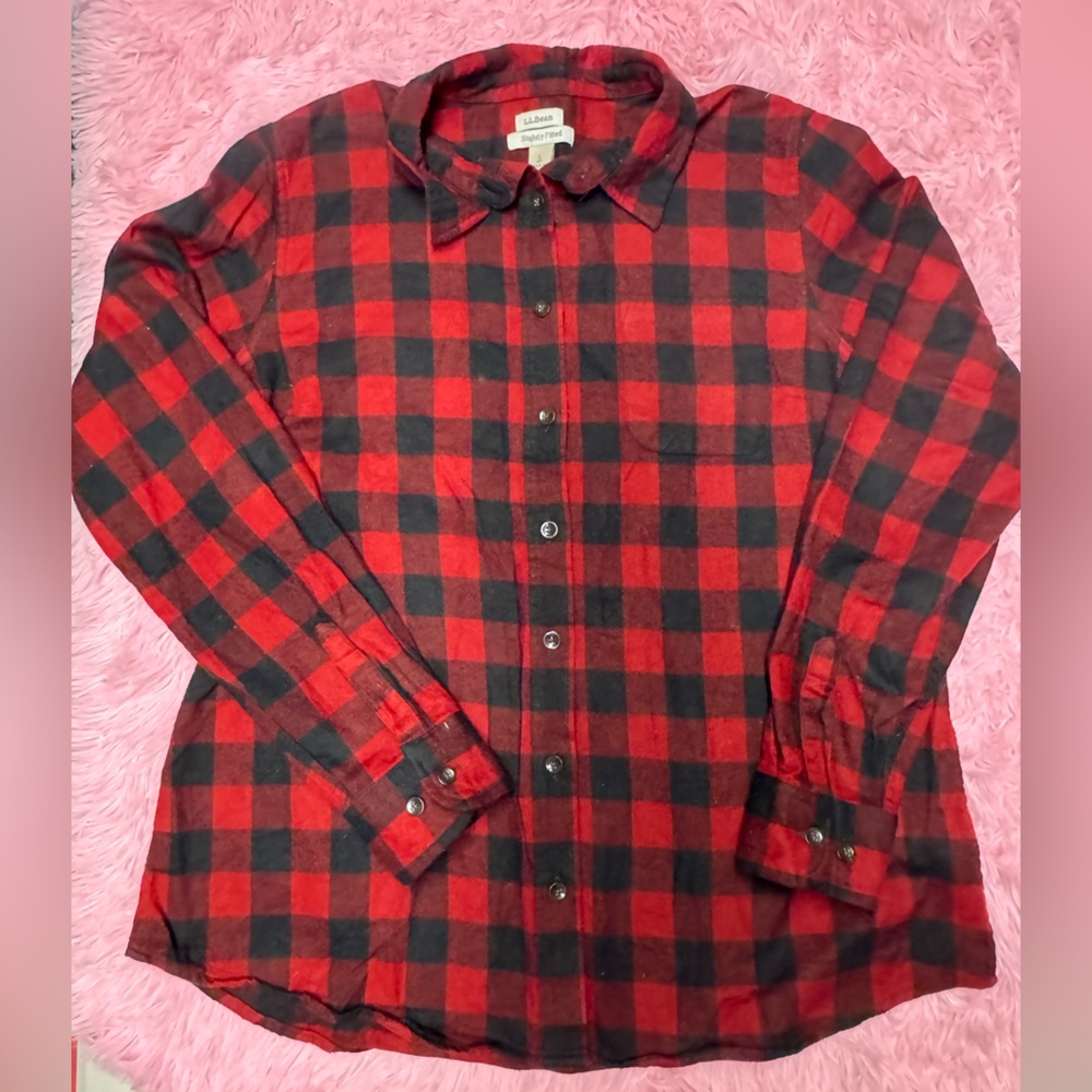 L.L. Bean Red and Black Plaid flannel